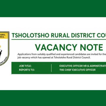 Local Government Leadership: tsholotsho rdc vacancy for Executive Officer HR & Administration