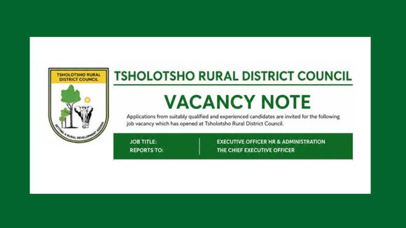 Local Government Leadership: tsholotsho rdc vacancy for Executive Officer HR & Administration