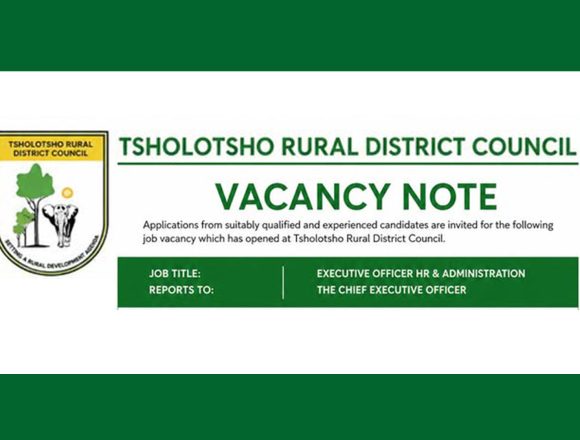 Local Government Leadership: tsholotsho rdc vacancy for Executive Officer HR & Administration