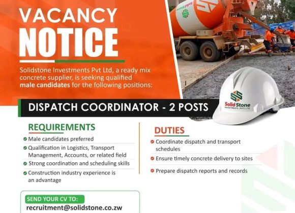Logistics & Infrastructure Careers: Solidstone Dispatch Coordinator Vacancy