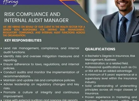 Corporate Governance: Lorimak Risk Compliance and Internal Audit Manager Vacancy