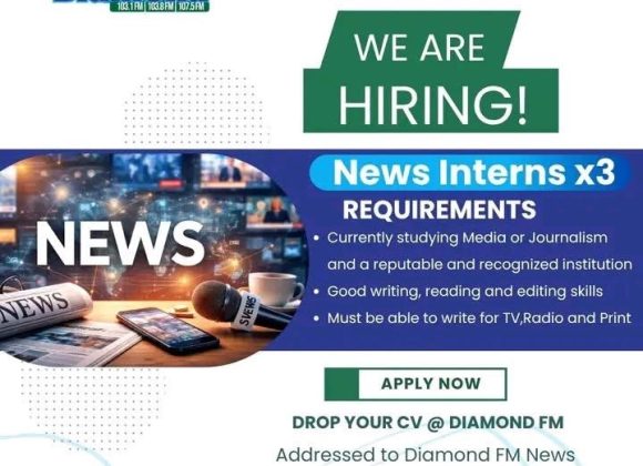 Apply for one of three open slots for Diamond FM News Interns in Mutare