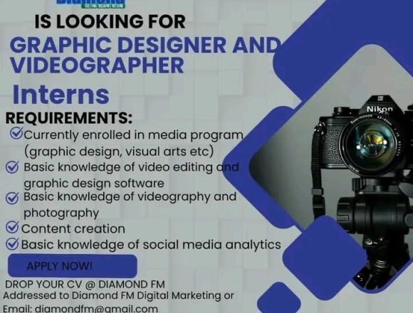 Media Careers: Diamond FM Graphic Designer & Videographer Interns Intake 2026 Media Careers: Diamond FM Graphic Designer & Videographer Interns Intake 2026