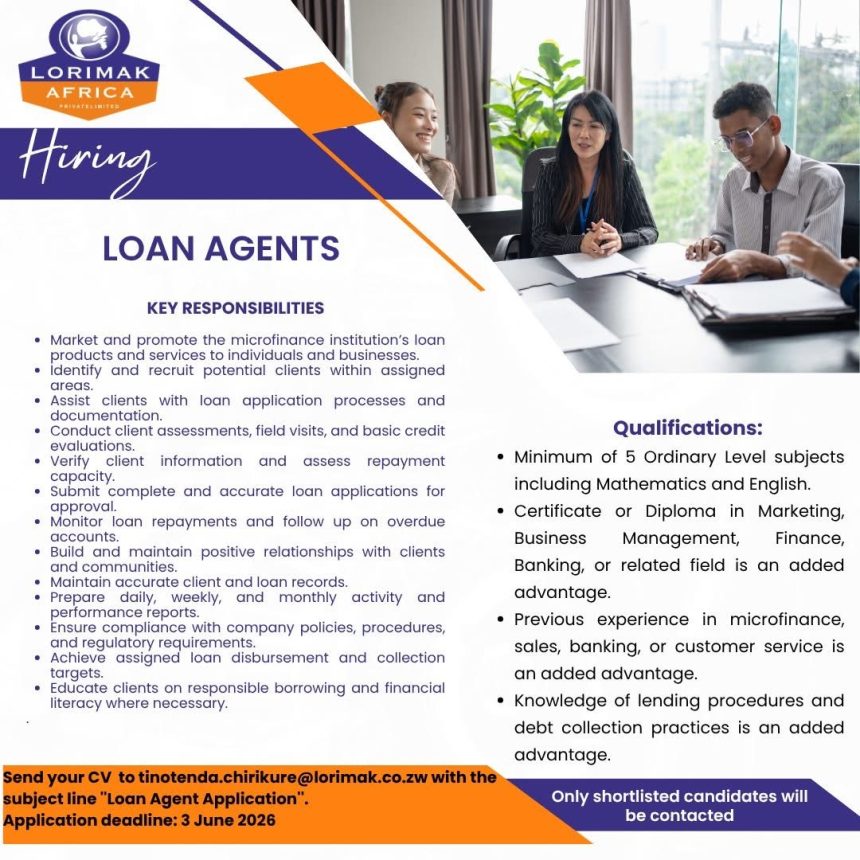 Financial & Microfinance Careers: Lorimak Africa Loan Agents Intake