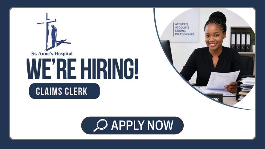 Healthcare Administration Careers: St. Anne's Hospital Claims Clerk Vacancy Healthcare Administration Careers: St. Anne's Hospital Claims Clerk Vacancy