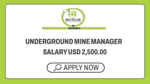 Mining Careers: HR Active Underground Mine Manager Vacancy - salary USD 2,500