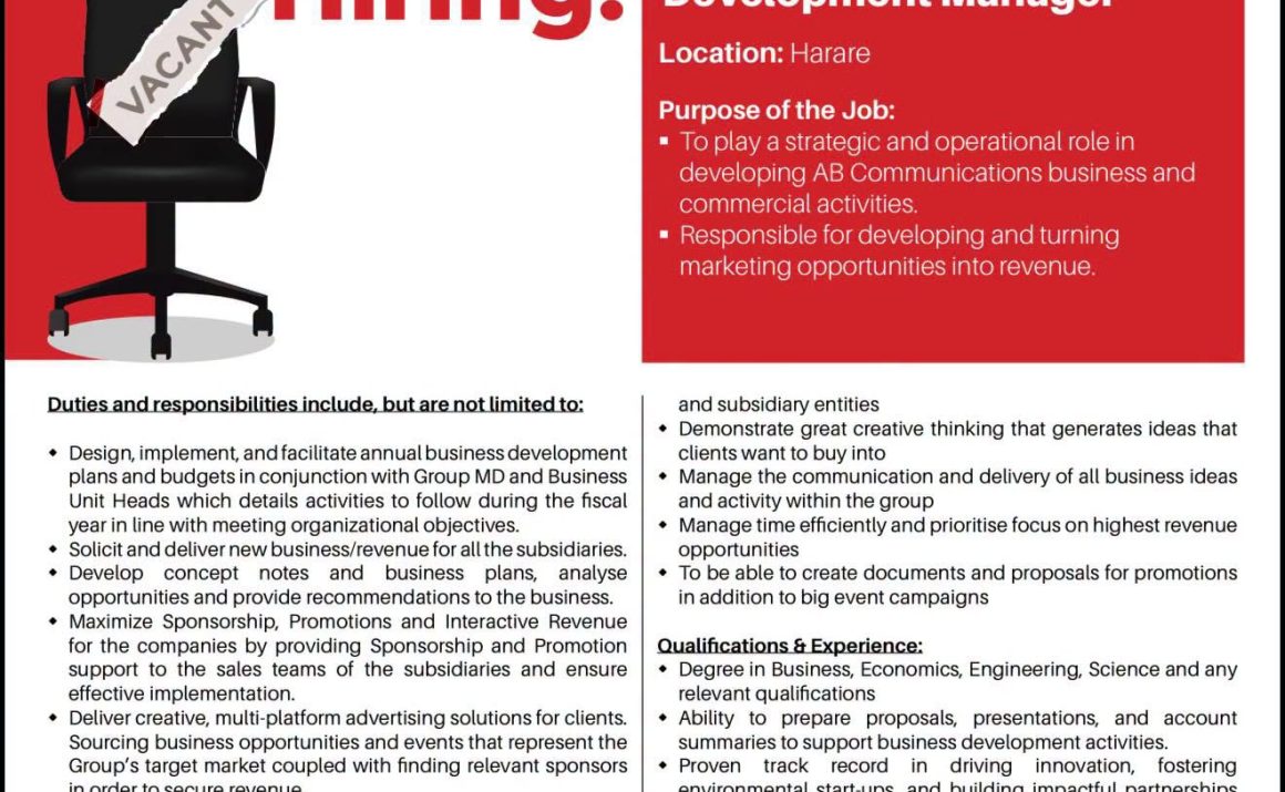 AB Communications is recruiting a Group Business Development Manager