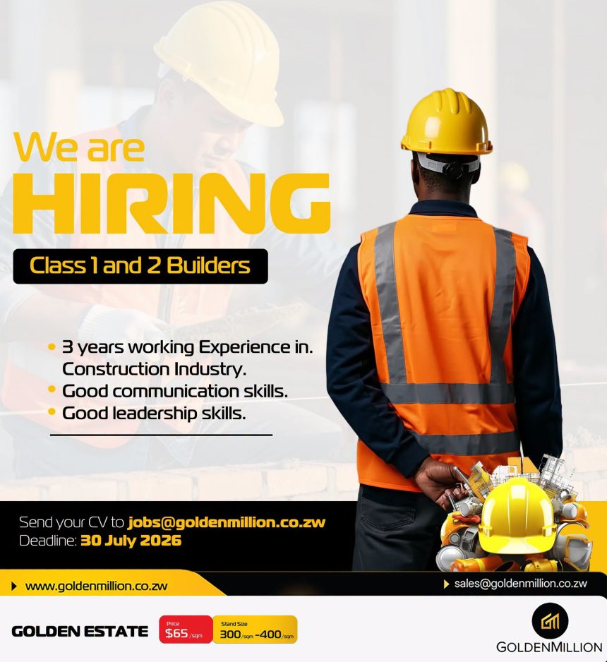 Apply for the Golden Million Builder vacancy for experienced Class 1 or Class 2 Builders.