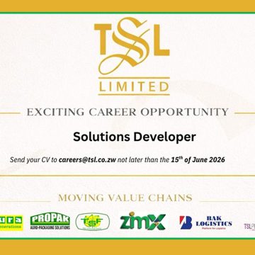 Apply for the TSL Limited Solutions Developer vacancy at TSL Limited in Harare.