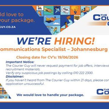 Apply for The Courier Guy Communications Specialist vacancy in Johannesburg. Apply for The Courier Guy Communications Specialist vacancy in Johannesburg.