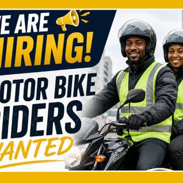 Apply for the Motor bike riders wanted / Rider vacancy. with valid Class 3 Driver's License
