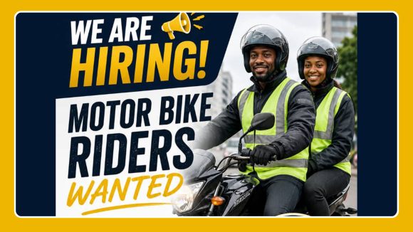 Apply for the Motor bike riders wanted / Rider vacancy. with valid Class 3 Driver's License