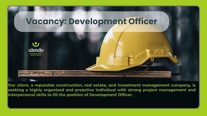 Apply for the Ulendo Development Officer vacancy. Requires a Property, Architecture, or Engineering degree Apply for the Ulendo Development Officer vacancy. Requires a Property, Architecture, or Engineering degree