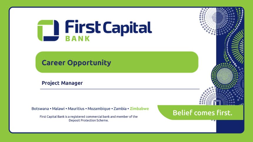 Apply for the First Capital Bank Project Manager vacancy within the Service Delivery division.
