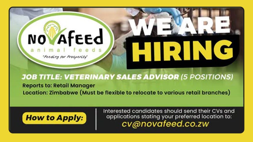 Apply for the five Nova Feed Veterinary Sales Advisors vacancies. Apply for the five Nova Feed Veterinary Sales Advisors vacancies.