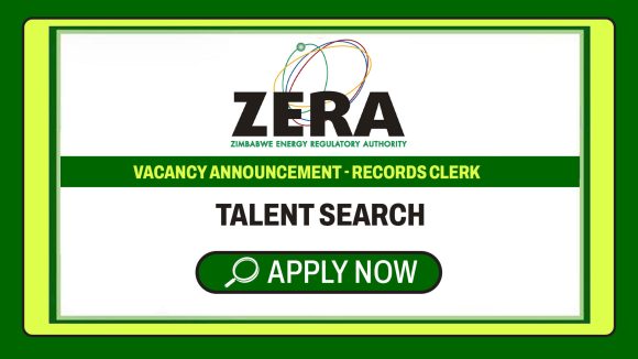 Apply for the ZERA Records Clerk fixed-term vacancy at the Zimbabwe Energy Regulatory Authority.