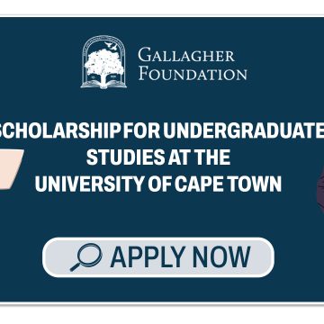 Apply for the fully funded Gallagher foundation Scholarship for undergraduate studies at the University of Cape Town.