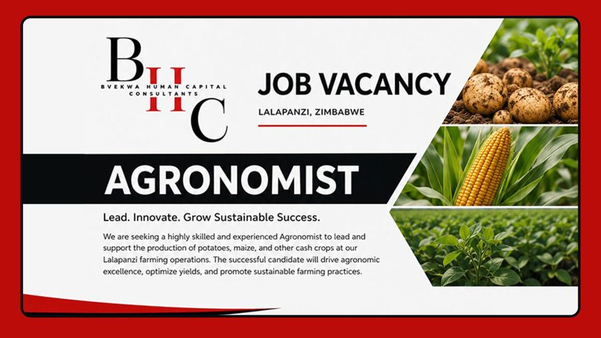 Apply for the full-time Agronomist vacancy in Chivhu, Zimbabwe.