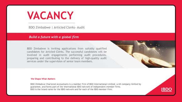 Audit Graduate Careers: BDO Articled Clerks- Audit Programme (Zimbabwe 2026)
