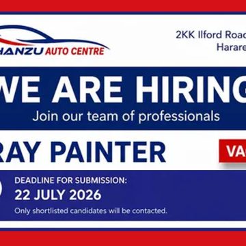 Apply for the Ihanzu Auto Centre Spray Painter to join its professional automotive repair team in Harare