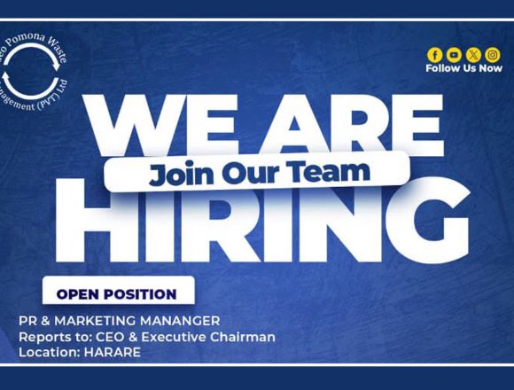 Apply for the PR & Marketing Manager position at Geo Pomona Waste Management in Harare