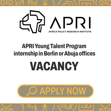 Apply for the APRI Young Talent Program 2027 by the Africa Policy Research Institute.