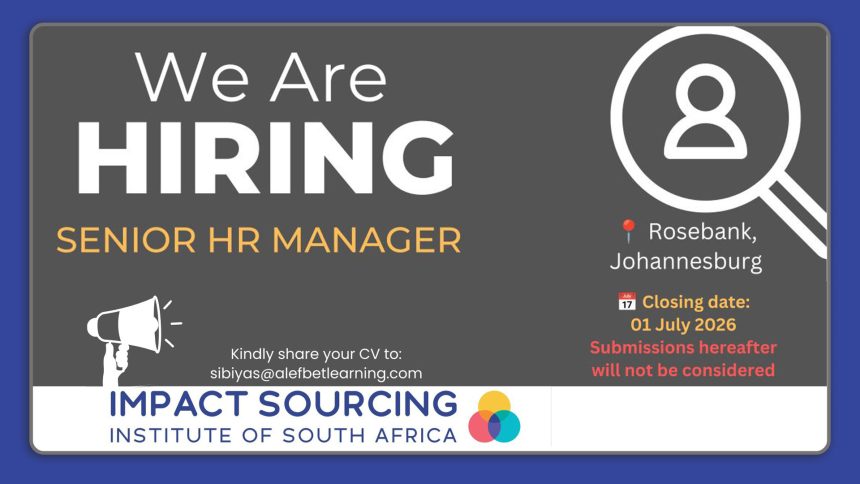 Apply for the Senior HR Manager a Strategic leadership role vacancy in Johannesburg Apply for the Senior HR Manager a Strategic leadership role vacancy in Johannesburg