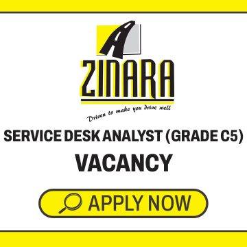 Apply for the Grade C5 ZINARA IT vacancies opening for a Service Desk Analyst in Harare.