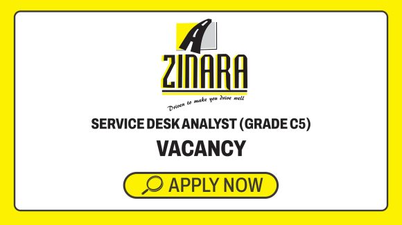 Apply for the Grade C5 ZINARA IT vacancies opening for a Service Desk Analyst in Harare.
