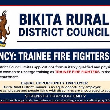 Apply for the Bikita Rural District Council vacancies for Trainee Fire Fighters (Grade 3). Apply for the Bikita Rural District Council vacancies for Trainee Fire Fighters (Grade 3).