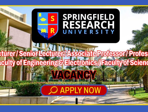 Apply for Springfield Research University academic vacancies in Ezulwini, Eswatini.
