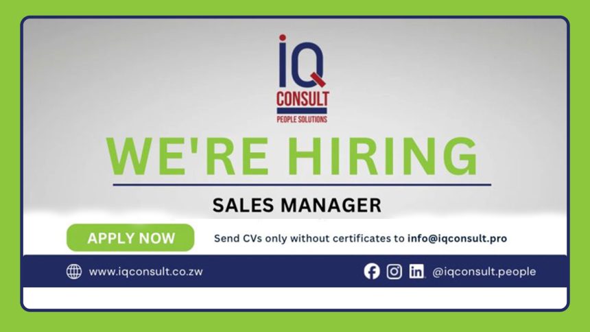 Apply for the IQ Consult sales manager vacancy. Lead sales strategies, drive revenue growth Apply for the IQ Consult sales manager vacancy. Lead sales strategies, drive revenue growth