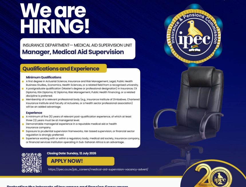 Apply for the IPEC Manager Medical Aid Supervision vacancy in Zimbabwe. Apply for the IPEC Manager Medical Aid Supervision vacancy in Zimbabwe.