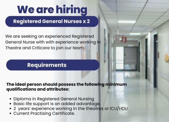 Apply for Registered General Nurses vacancies at The Avenues Clinic in Harare.