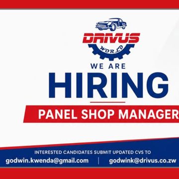 Apply for the Drivus Panel Shop Manager Workshop leadership vacancy in Zimbabwe. Apply for the Drivus Panel Shop Manager Workshop leadership vacancy in Zimbabwe.