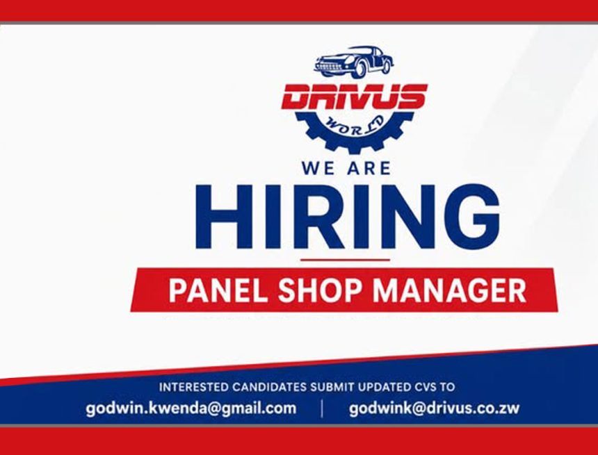 Apply for the Drivus Panel Shop Manager Workshop leadership vacancy in Zimbabwe. Apply for the Drivus Panel Shop Manager Workshop leadership vacancy in Zimbabwe.