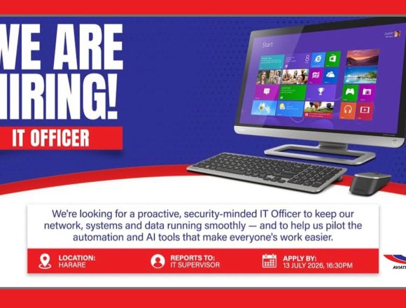 Apply for the Aviation Ground Services IT Officer vacancy in Harare Apply for the Aviation Ground Services IT Officer vacancy in Harare