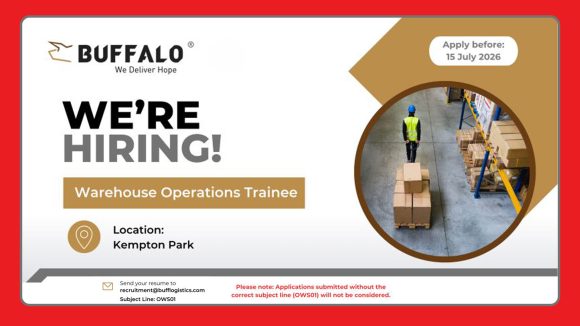 Apply for the Warehouse Operations Trainee role at Buffalo Logistics in Kempton Park