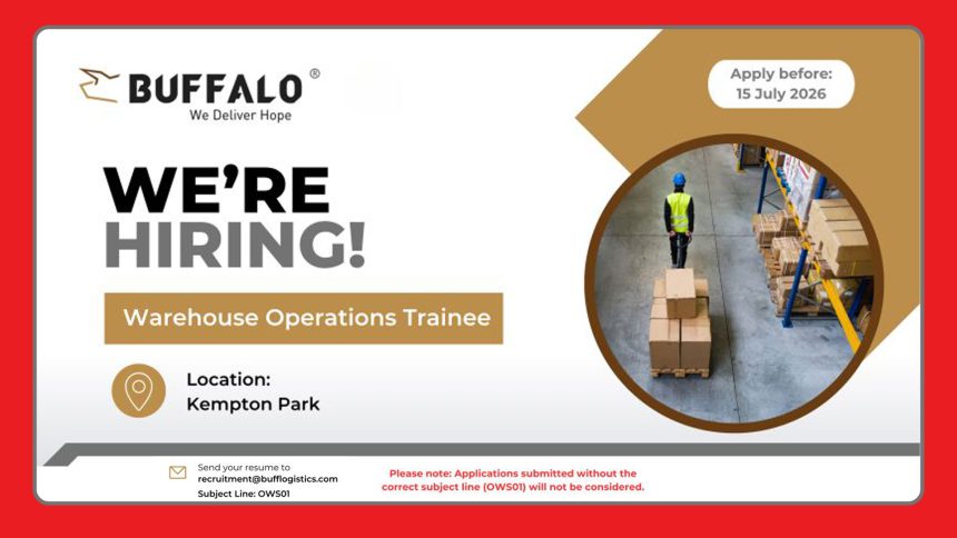 Apply for the Warehouse Operations Trainee role at Buffalo Logistics in Kempton Park