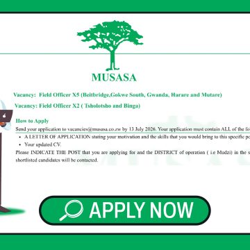 Apply for Musasa Field officers vacancies across Zimbabwe. support GBV response, SRHR programmes