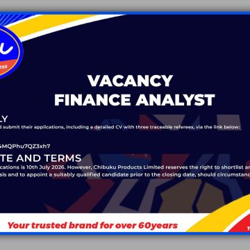 Apply for the Chibuku Finance Analyst vacancy at Chibuku Products Limited in Malawi Apply for the Chibuku Finance Analyst vacancy at Chibuku Products Limited in Malawi