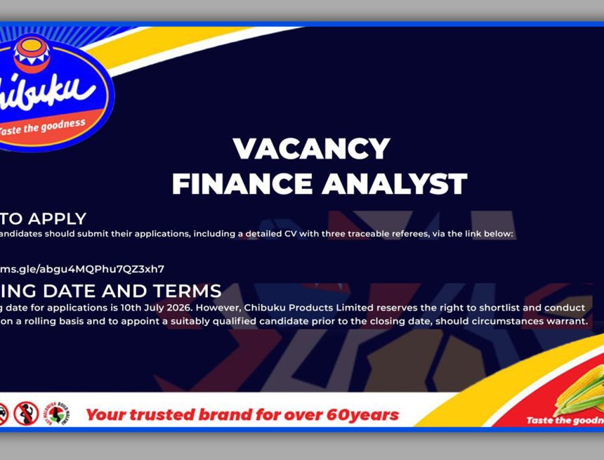 Apply for the Chibuku Finance Analyst vacancy at Chibuku Products Limited in Malawi Apply for the Chibuku Finance Analyst vacancy at Chibuku Products Limited in Malawi