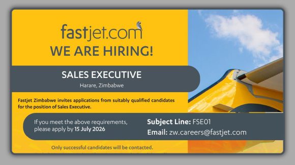 Apply for the FastJet Sales Executive vacancy for Airline sales professionals in Harare