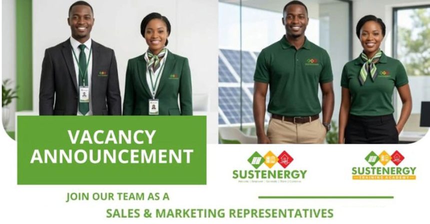Sustenergy Pvt Ltd is recruiting commission-based Sales & Marketing Representatives to promote renewable energy solutions