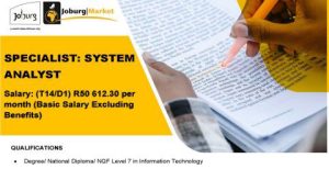 Joburg Market Systems Analyst vacancy offering R50,612.30 monthly