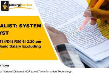 Joburg Market Systems Analyst vacancy offering R50,612.30 monthly