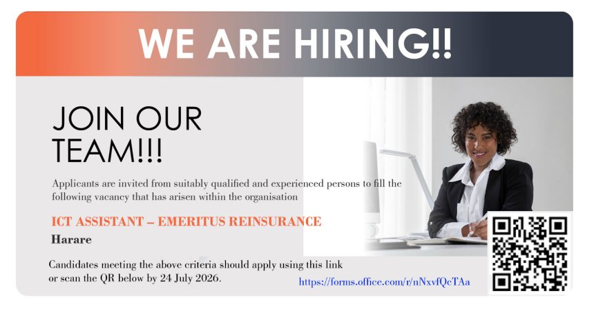 Apply for the ICT Assistant vacancy at Emeritus Reinsurance in Harare.