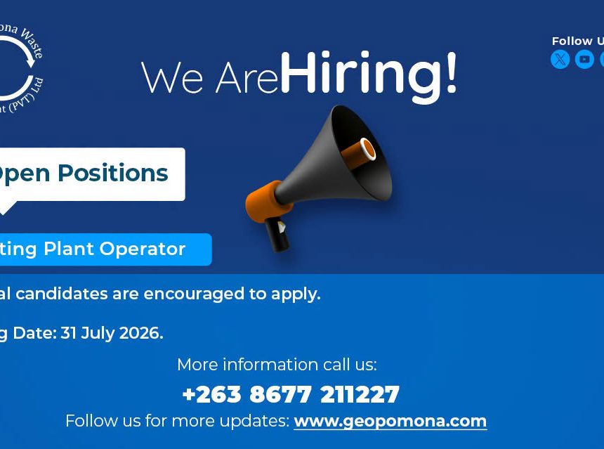 Sorting Plant Operator Vacancy 2026: Pomona Geo Waste Management Hiring in Zimbabwe