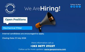 Mechanical Fitter Vacancy 2026: Pomona Geo Waste Management Hiring in Zimbabwe