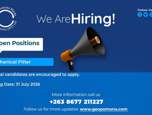 Mechanical Fitter Vacancy 2026: Pomona Geo Waste Management Hiring in Zimbabwe